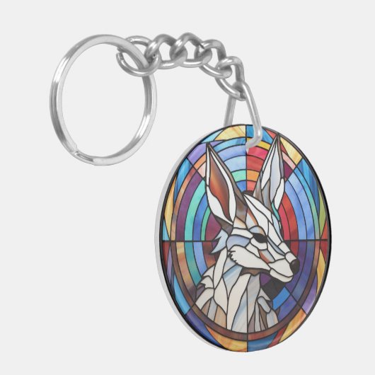 Zoet Glas in lood Coyote Sleutelhanger (Voorkant Links)