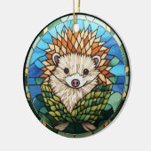 Zoet Glas in lood egel Keramisch Ornament (Links)