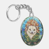 Zoet Glas in lood egel Sleutelhanger (Voorkant Links)