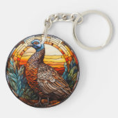 Zoet Glas in lood fazant hen Sleutelhanger (Achterkant)