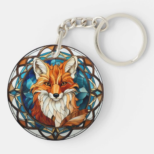 Zoet Glas in lood Forest Fox Sleutelhanger (Achterkant)