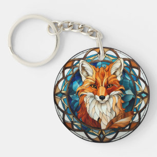 Zoet Glas in lood Forest Fox Sleutelhanger