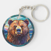 Zoet Glas in lood Grizzly Beer Sleutelhanger (Achterkant)