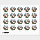 Zoet Glas in lood Hen en Chick Ronde Sticker (Vel)