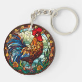 Zoet Glas in lood Kippen Haan Sleutelhanger (Achterkant)