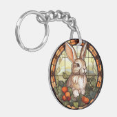 Zoet Glas in lood Konijnenkonijn Sleutelhanger (Voorkant Links)
