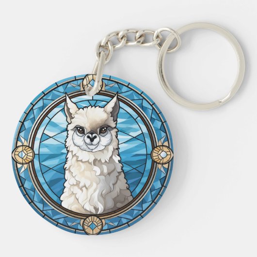Zoet Glas in lood Llama Sleutelhanger (Achterkant)