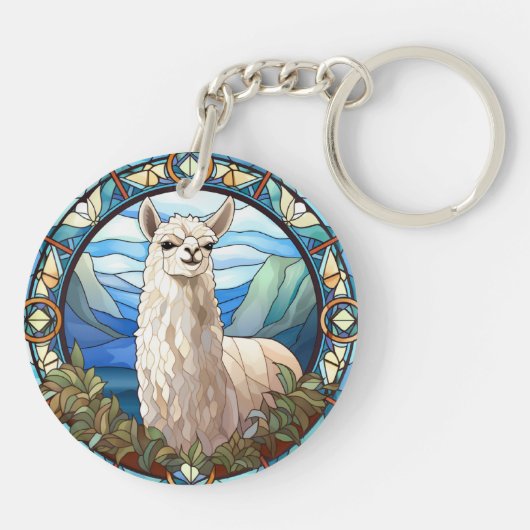 Zoet Glas in lood Llama Sleutelhanger (Achterkant)