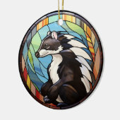 Zoet Glas in lood Skunk Keramisch Ornament (Links)