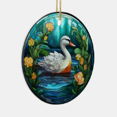 Zoet Glas in lood Wilde Eenden Keramisch Ornament (Rechts)