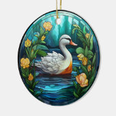 Zoet Glas in lood Wilde Eenden Keramisch Ornament (Links)