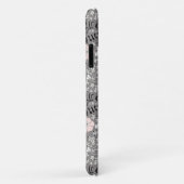 Zoet grijs roze wit patroon bloemen Case-Mate iPhone case (Achterkant/rechts)