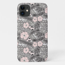 Zoet grijs roze wit patroon bloemen Case-Mate iPhone case