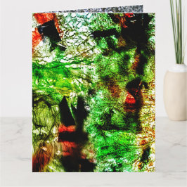Zoet groen abstract gevouwen wenskaart, Glad Kaart