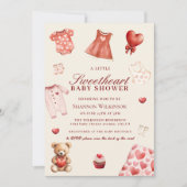 Zoet Hartjes Baby Shower QR Code Uitnodiging (Voorkant)