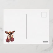 Zoet hert en schattige elfen wensen u een vrolijk  folie feestdagen briefkaart (Achterkant)