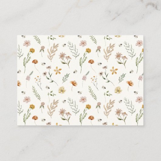 Zoet het Baby shower "Bene Floral Diaper" Informatiekaartje (Achterkant)