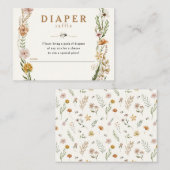 Zoet het Baby shower "Bene Floral Diaper" Informatiekaartje (Voorkant / Achterkant)