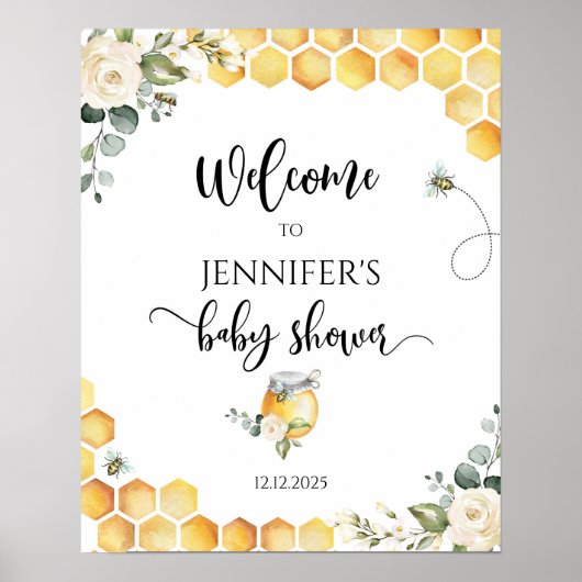 Zoet het baby shower-welkomstteken. poster (Voorkant)