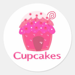 Zoet Huis voor Cupcakes Ronde Sticker