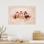 Zoet - Ijs - Bananensplit Poster (Keuken)