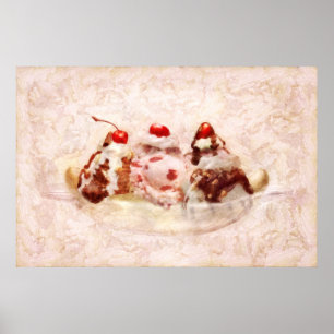 Zoet - Ijs - Bananensplit Poster