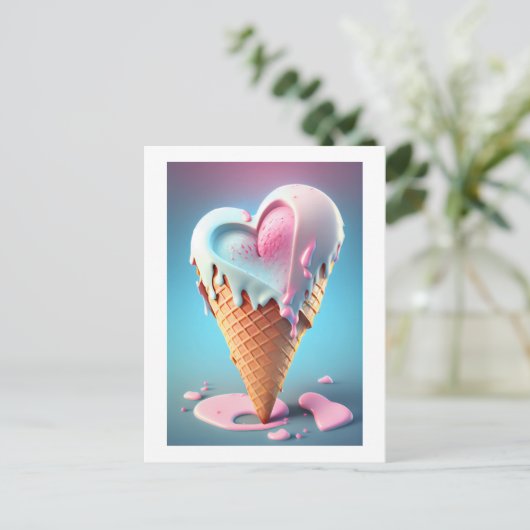 zoet ijs briefkaart (Staand voorkant)