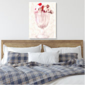Zoet - Ijs - Ijs sundae Canvas Afdruk (Insitu (Slaapkamer))