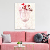 Zoet - Ijs - Ijs sundae Canvas Afdruk (Insitu (Woonkamer))