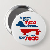 Zoet je vlees en verlies je stoel - ronde button 4,0 cm (Voorkant /achterkant)