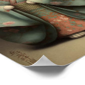 Zoet Kat als Geisha Girl in Kimono Poster (Hoek)