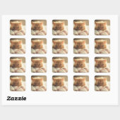 Zoet kat blijf warm vierkante sticker (Vel)