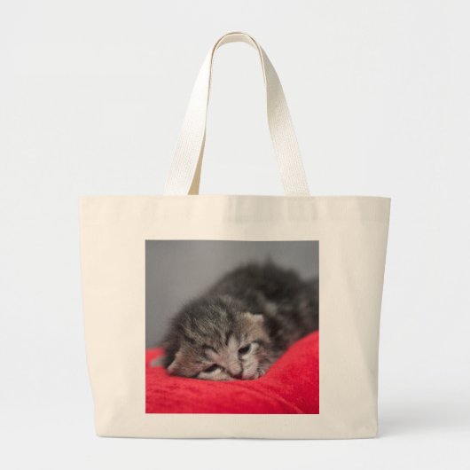 Zoet kat grote tote bag (Voorkant)