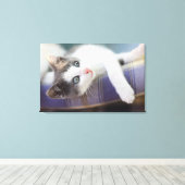 Zoet Kat in speldenstaaf Canvas Afdruk (Insitu (Houten vloer))