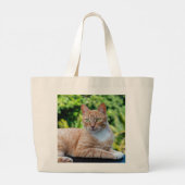 Zoet klein kat grote tote bag (Achterkant)
