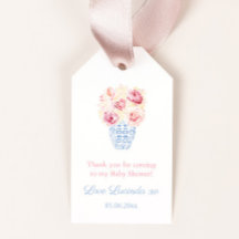Zoet Klein Meisje Roze Rozen Baby Shower Favor Tag