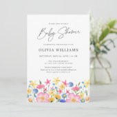 Zoet Kleurrijk Wildflower Bloemen Baby shower Kaart (Staand voorkant)