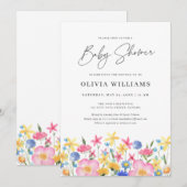 Zoet Kleurrijk Wildflower Bloemen Baby shower Kaart (Voorkant / Achterkant)