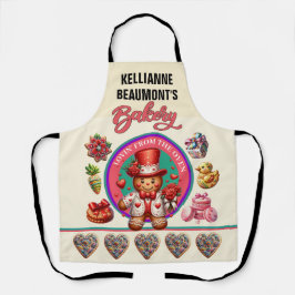 Zoet koekje gemaakt met liefde schort