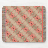 Zoet koraal bloemig patroon muis tapijt muismat (Voorkant)