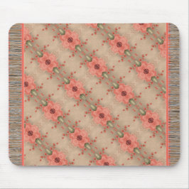Zoet koraal bloemig patroon muis tapijt muismat