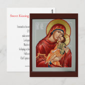 Zoet Kussen Moeder Gods Gebed Kaart (Voorkant / Achterkant)