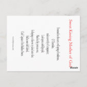 Zoet Kussen Moeder Gods Gebed Kaart (Achterkant)