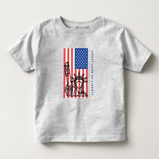 Zoet land van vrijheid, Amerikaanse vlag,4 juli Kinder Shirts (Voorkant)