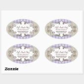 Zoet Lila en Polka Dots Ovale Sticker (Vel)