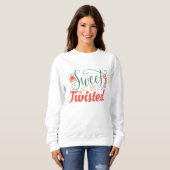 Zoet maar gedraaid kerst sweatshirt (Voorkant volledig)
