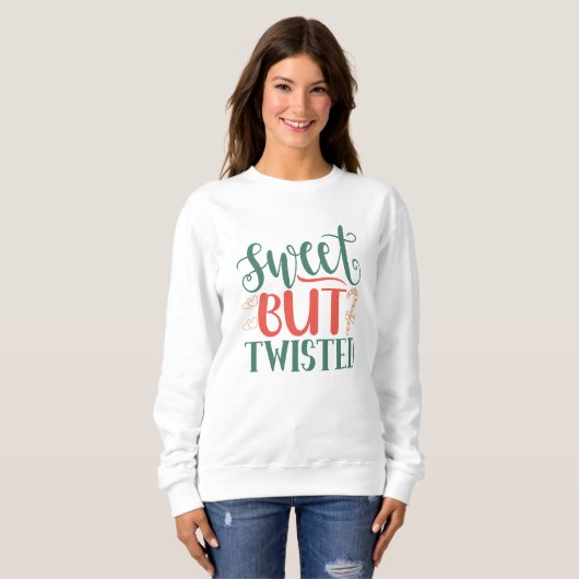 Zoet maar gedraaid kerst sweatshirt (Voorkant volledig)