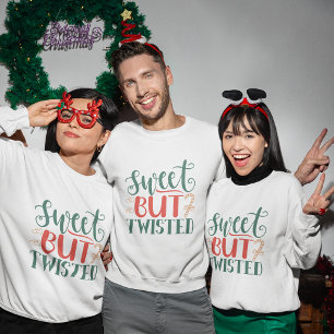 Zoet maar gedraaid kerst sweatshirt