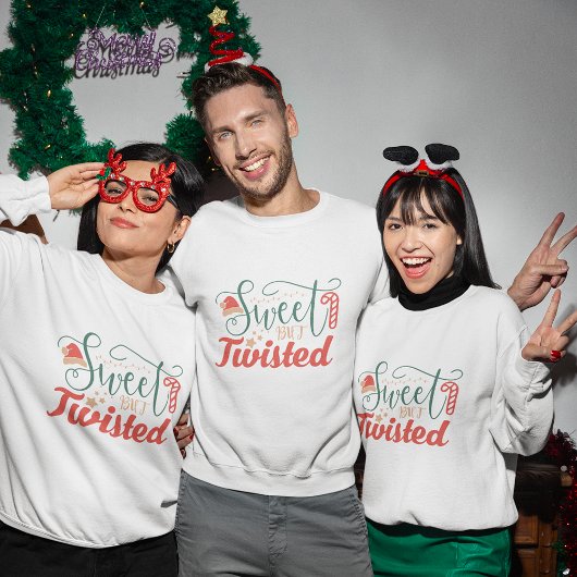 Zoet maar gedraaid kerst sweatshirt