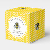 Zoet  Mama-to-Bee geel Baby shower Bedankdoosjes (Voorkant Zijde)